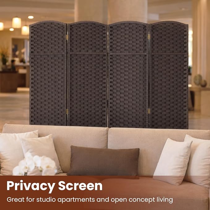 FDW Room Divider 4 Panel Screen 5.6 Ft Tall Partition Privacy Screens Folding - Image 6
