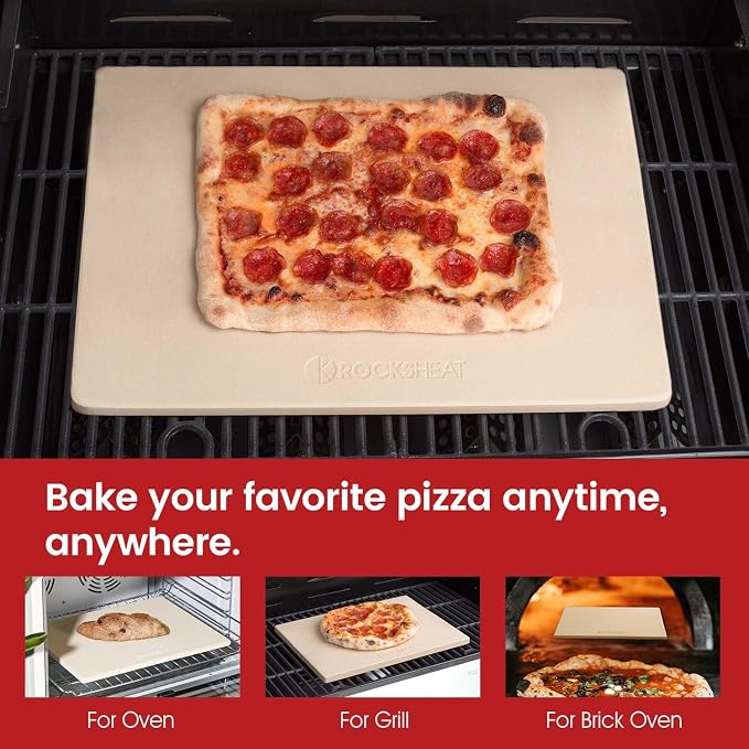 20"x 13.5" Pizza Stone, Cordierite Pizza Pan - Image 3