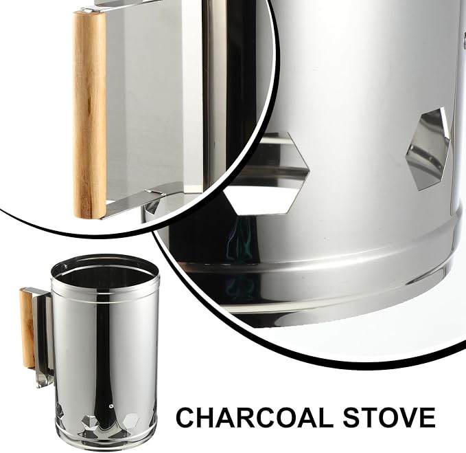 Luxshiny Outdoor Barbecue Charcoal Chimney Starter Bucket - Image 6