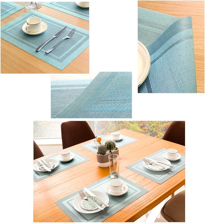 PIGCHCY Heat Insulation Non Slip Plastic Placemats, Washable Easy to Clean - Image 6