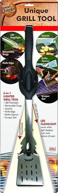 Jokari Pro Grade 6 in 1 Lighted Grill Tool. All in One Cooking Utensil Includes by Jokari