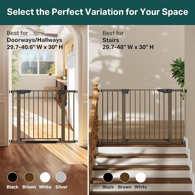 Cumbor 29.7-48" Baby Gate for Stairs, Mom's Choice Awards Winner-Dog Gate for - Image 3