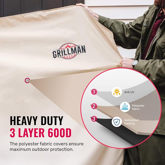 Grillman Grill Cover, BBQ Outdoor Grill Covers, Gas Grills, Waterproof - Image 4