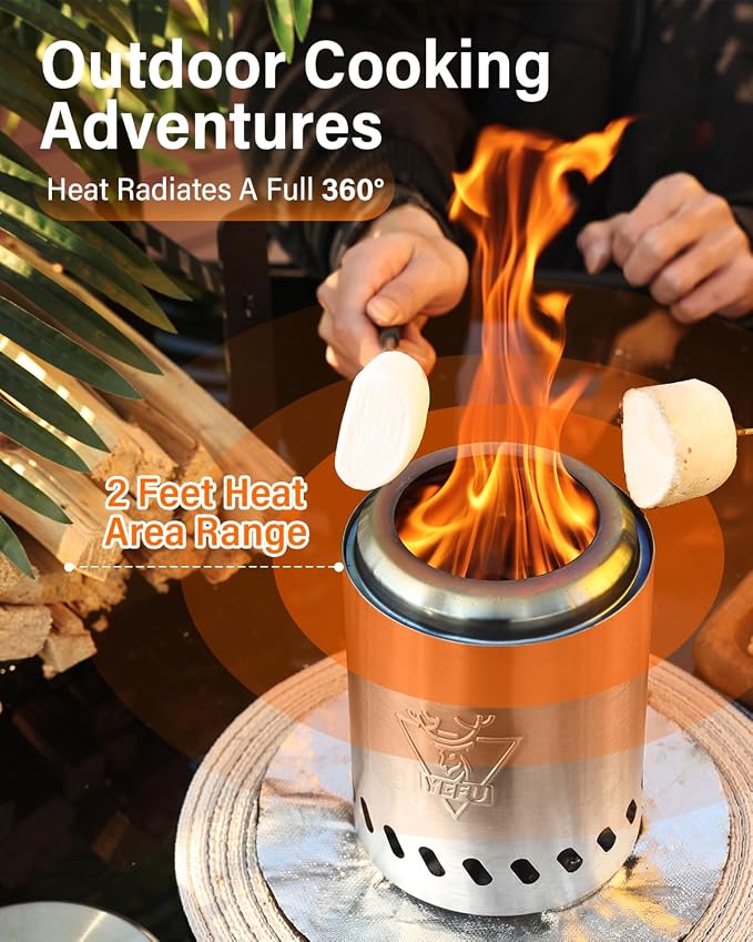 YEFU Tabletop Fire Pit 7.5 x 5.5 in, Low Smoke Camping Stove - Image 4