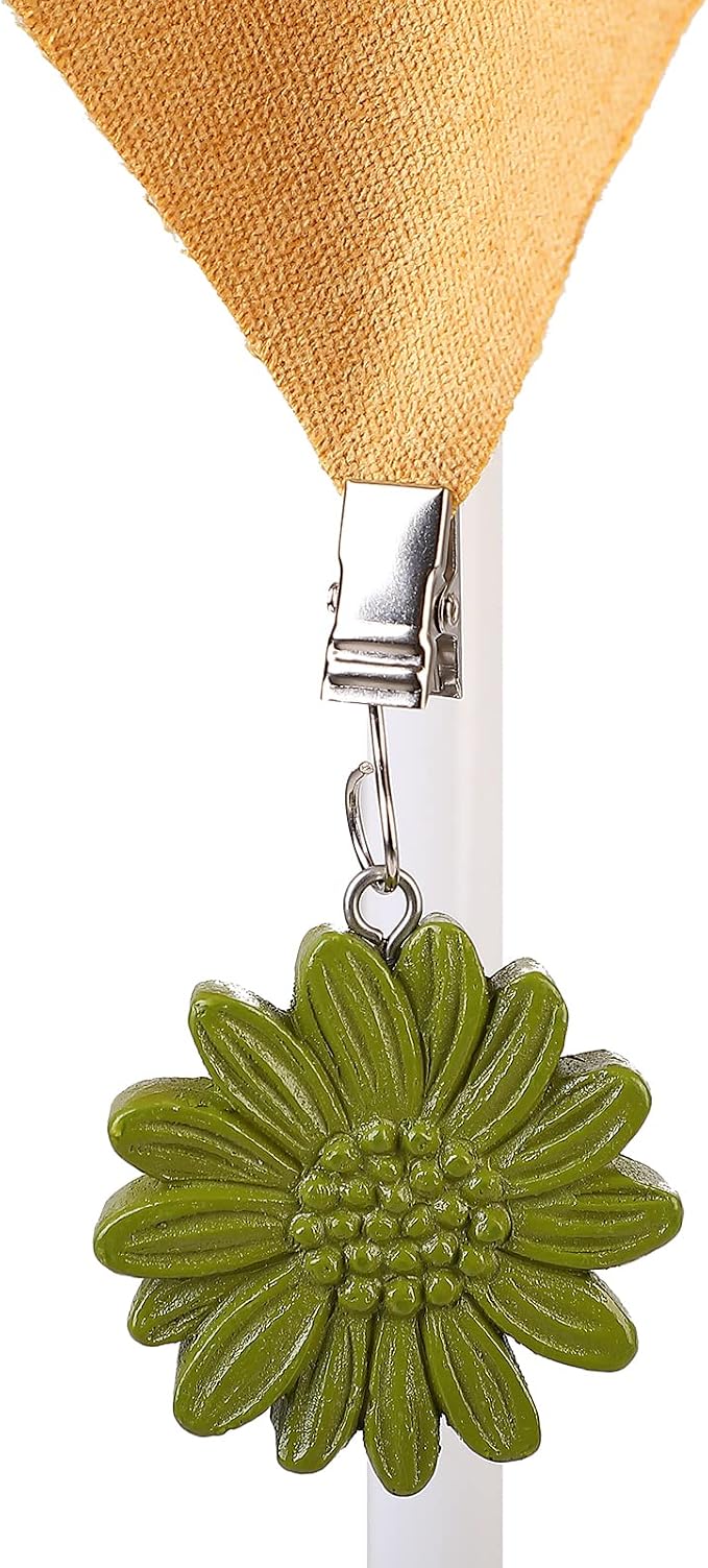TwoFish Home Set of 4 Colorful Sunflower Resin Tablecloth Weights Clips - Image 7