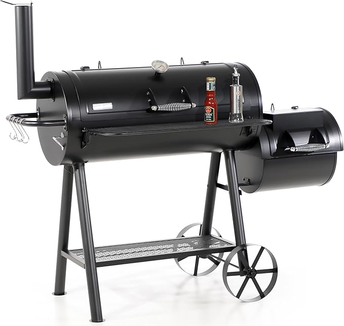 Captiva Designs Heavy Duty Outdoor Smoker, Extra Large Cooking Area Offset by CaptivaDesigns