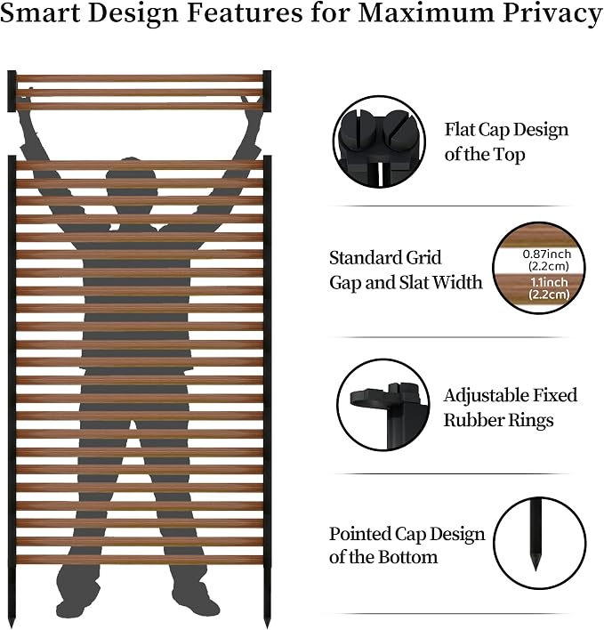 Outdoor Privacy Screens, 3.28FT X 6FT Decorative Privacy Fence Panels - Image 4