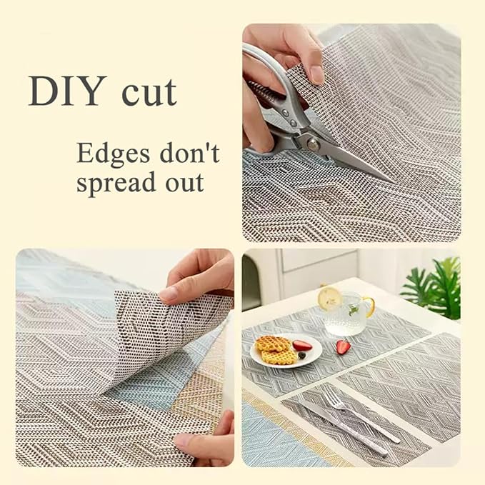 Druable Placemats Set of 6, Plastic Heat-Resistant Non-Slip Vinyl Place Mats - Image 4