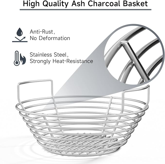 13.5'' Stainless Steel Heavy Duty Ash Charcoal Basket - Image 5