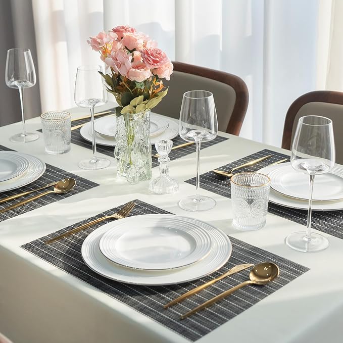 Placemats Set of 12 Vinyl/Plastic Woven Place Mats - Image 6