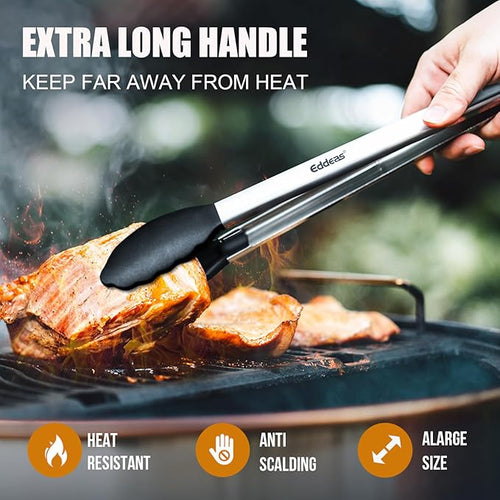17 & 12 Inch Extra Long Kitchen Tongs - Image 2
