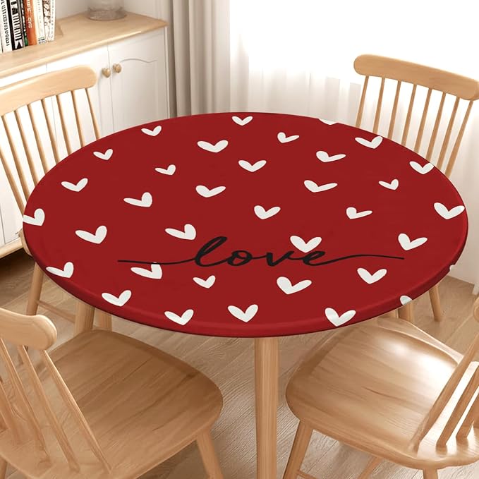 Valentines Day Round Fitted Tablecloth - Image 2