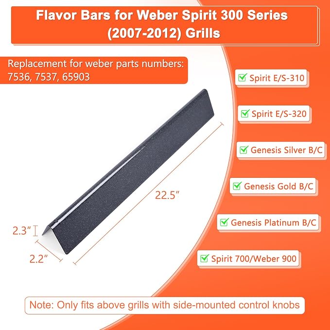 QuliMetal 7536 7537 22.5" Porcelain Steel Flavorizer Bars - Image 2