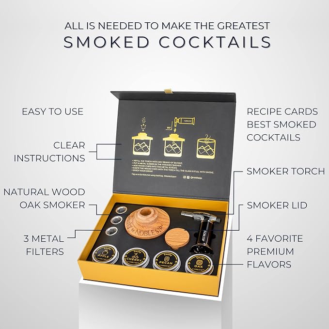 NOBLESIP® Whiskey Bourbon Smoker Kit  Smoky bar Set. Made from - Image 5