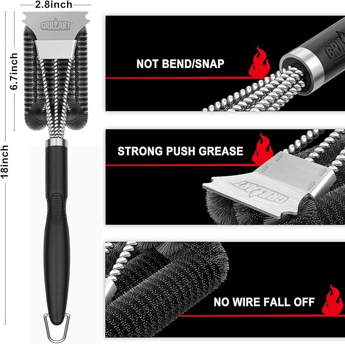 GRILLART Grill Brush and Scraper, Extra Strong BBQ Cleaner Accessories - Image 5