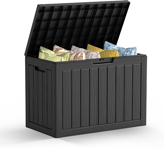 Mars Villa 45 Gallon Deck Box, Resin Outside Storage Box Waterproof by MarsVilla