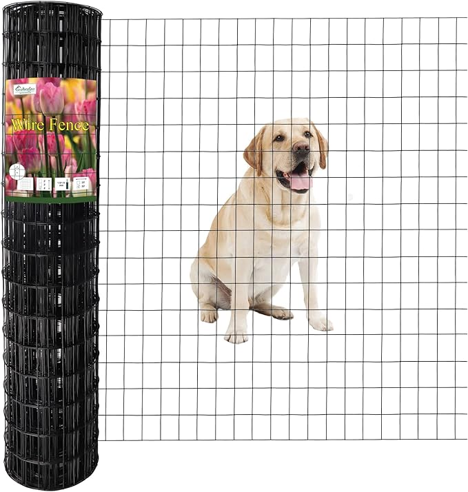 Black PVC Coated Welded Wire Fence 48 Inch x 50 Foot, 2 Inch x 3 Inch 16GA by FOREHOGARGARDEN%EF%BC%86HOME