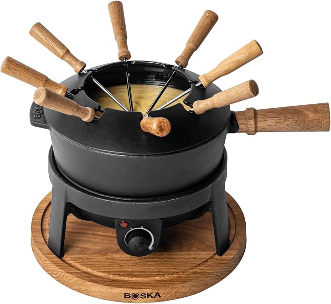 BOSKA Electric Fondue Set Pro/For Cheese, Chocolate and Broth Fondue / 8 by Boska