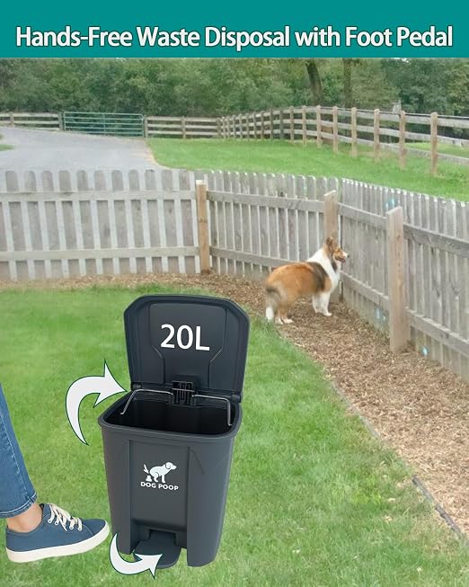 Large Dog Poop Trash Can Outdoor 20L / 5.3 Gallon - Image 4