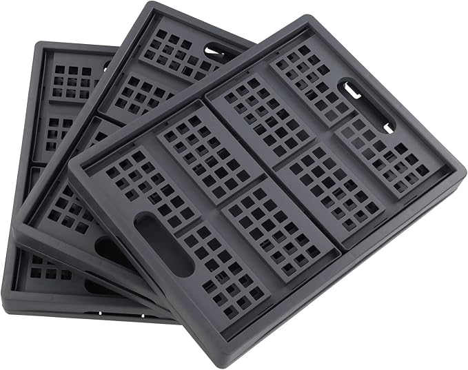 15 Liter Collapsible Crates, Plastic Folding Basket Bins Set of 3 - Image 3