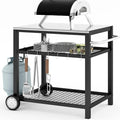 Movable Food Prep and Work Table Stainless Steel Grill Cart Modular Table by GHENOVA