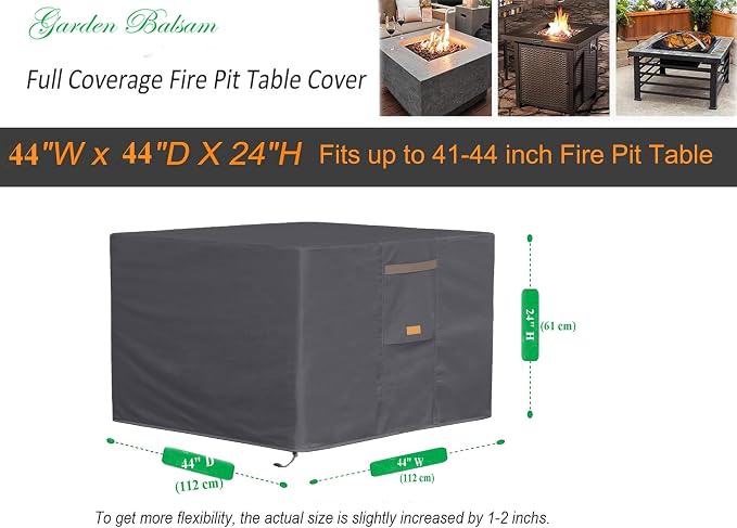 Fire Pit Cover 600D Heavy Duty Waterproof Fabric - Image 2