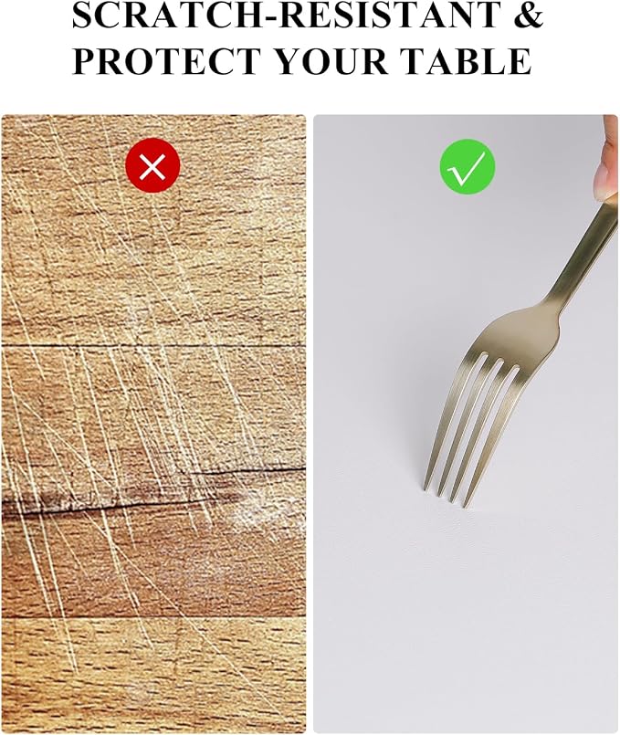 Pure White Plastic Table Cover Protector, 1.5mm Thick Vinyl Table Top Protector - Image 3