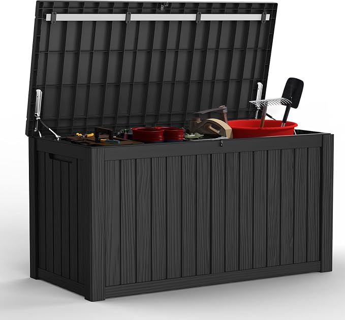 Mars Villa 150 Gallon Deck Box, Waterproof and Weatherproof Large Resin Storage by MarsVilla