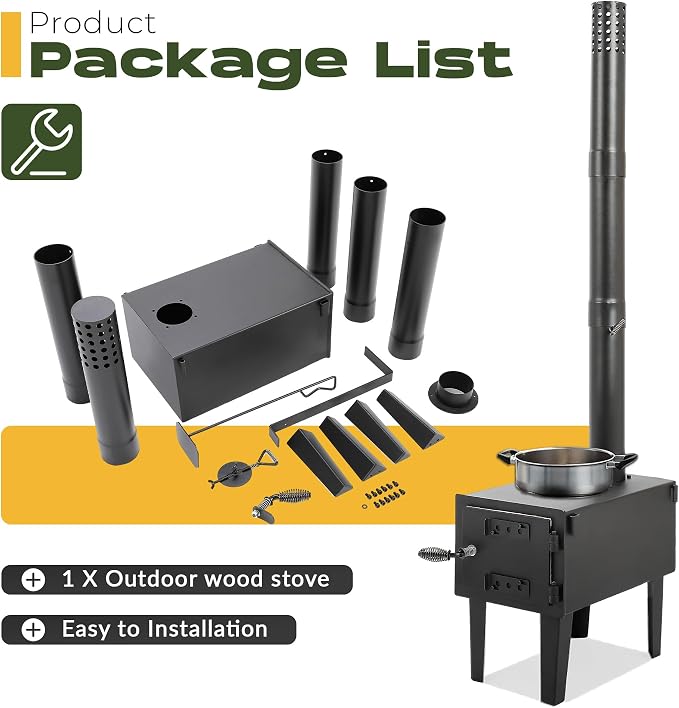 HECASA Wood Burning Stove Tent Camping Stove - Image 6