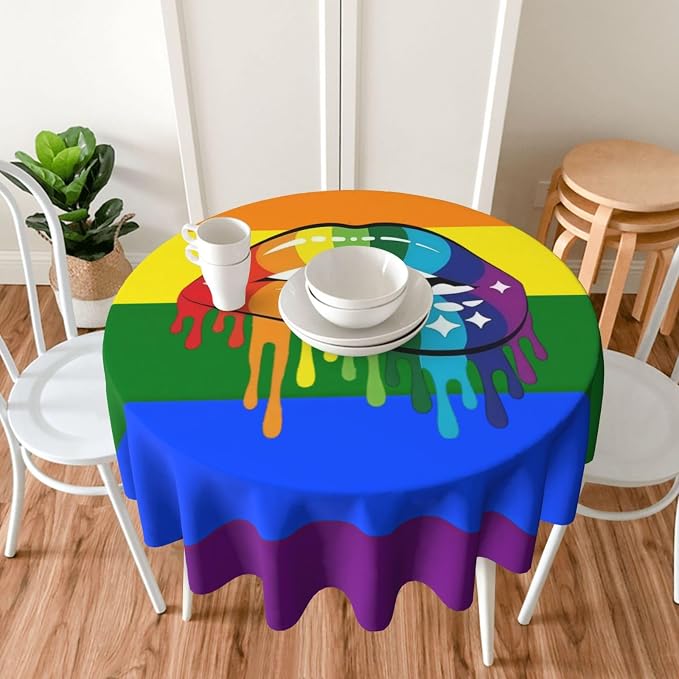 Homosexual Round Tablecloth Lesbian Rainbow - Image 3