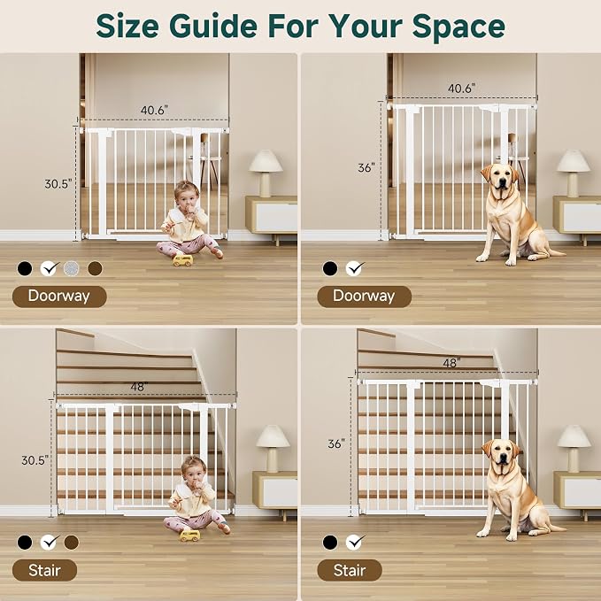 Cumbor 29.7-40.6" Baby Gate for Stairs, Mom's Choice Awards Winner-Dog Gate for - Image 3