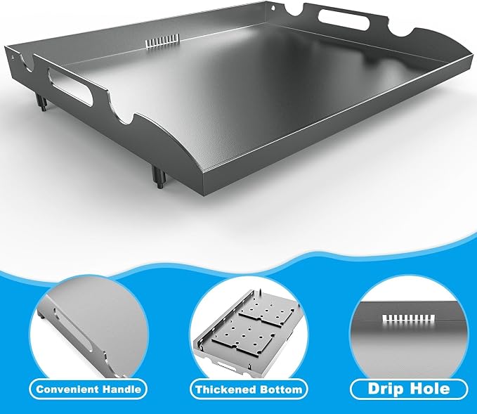 Flat Top Griddle for Blackstone 22 Inch Griddle Powder Coated Steel Gill Pan - Image 4
