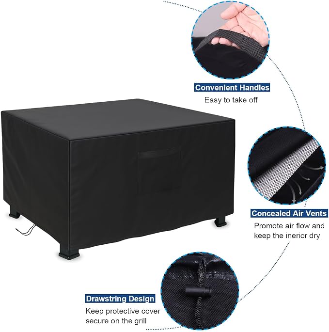 Square Fire Pit Cover, Upgraded Heavy Duty Fabric - Image 3
