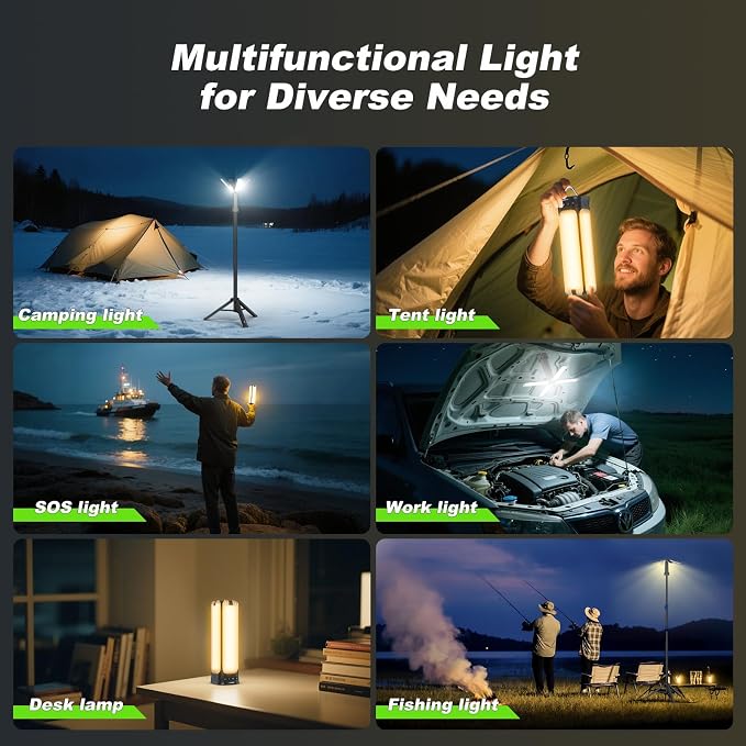 Camping Lights with Remote & Stand 6 Ft, 14000 mAh Rechargeable Camping Lantern - Image 5