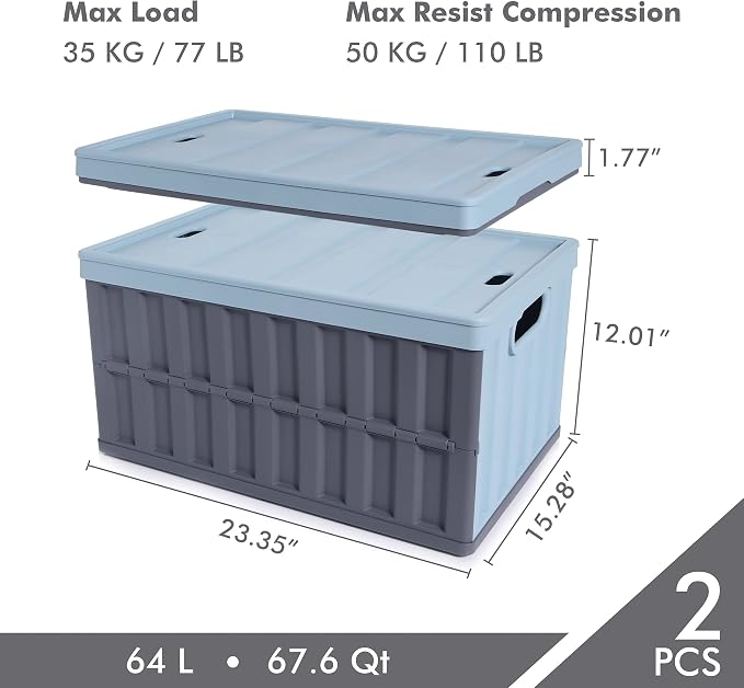 Citylife 64L Collapsible Storage Bins - Image 7