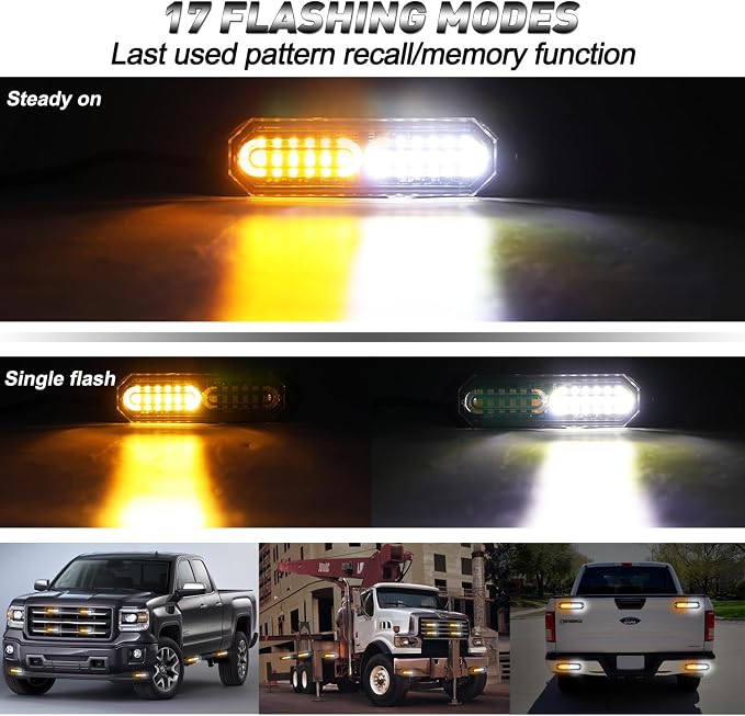 ASPL 8pcs Sync Feature Ultra Slim 12-LED Surface Mount Flashing Strobe Lights - Image 6