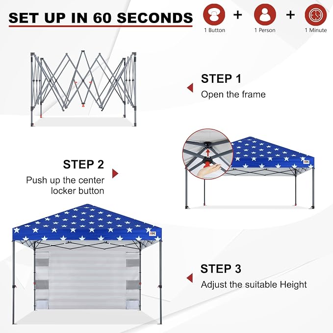 ABCCANOPY Pop Up Canopy with Sidewall, 10x10 Outdoor Canopy Tent with Storage - Image 7