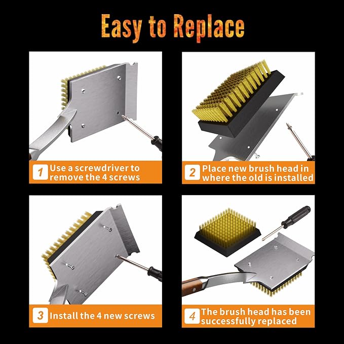 ENLOY Copper Wire Grill Brush Replacement Head, Grill Cleaning Bristle Brush - Image 7