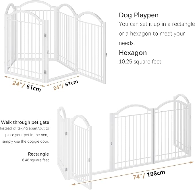 BHG Metal No-Assembly Freestanding Dog Gate - Image 5
