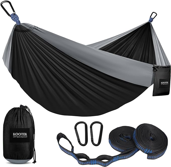 Hammock for Camping, Double Nylon Hammock with Tree Straps