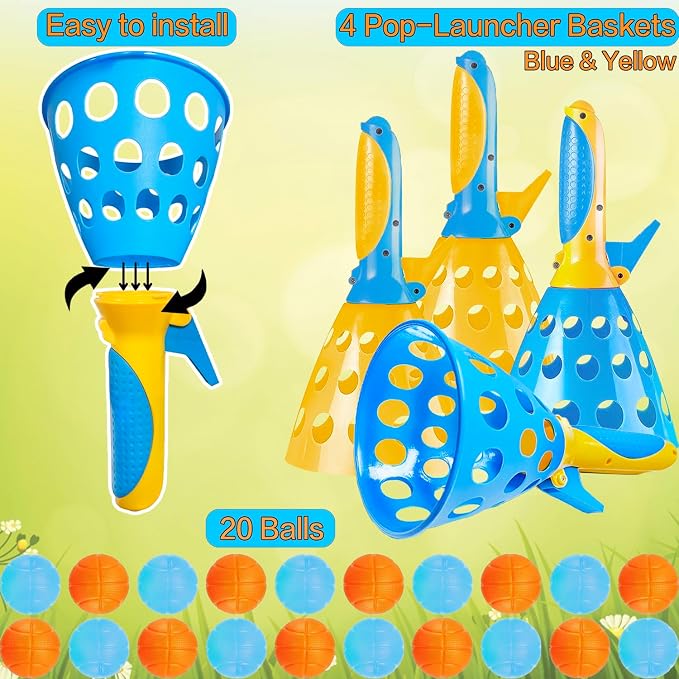 Pop-Pass-Catch Ball Game Outdoor Toys - Image 3