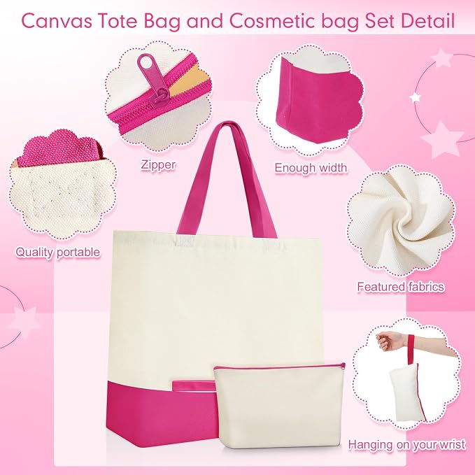 Sanwuta 24 Pcs Canvas Tote Bags Bulk - Image 3