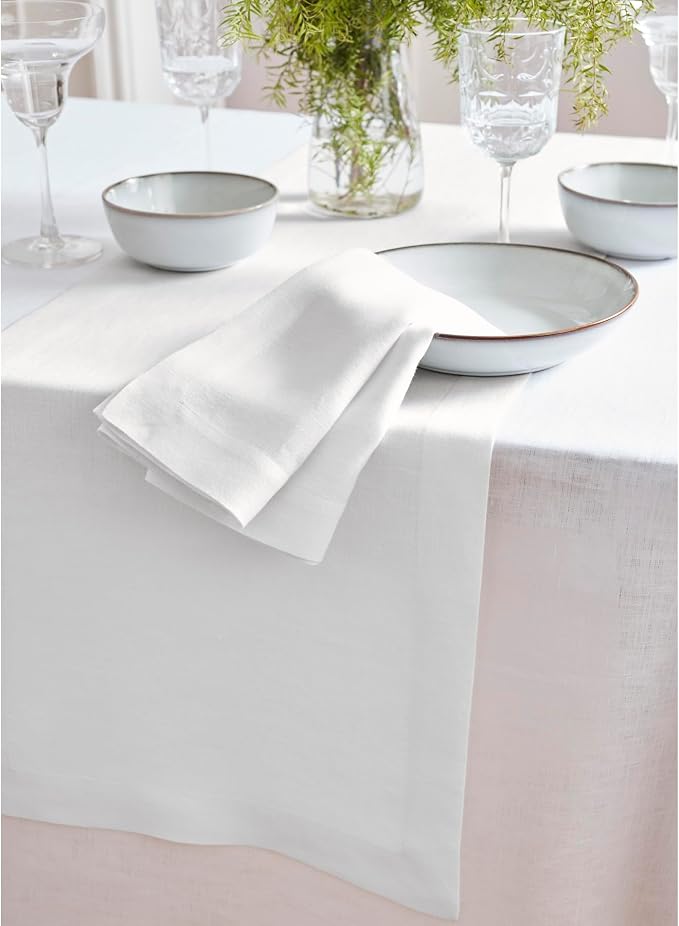 Solino Home Linen White Table Runner 90 Inches Long - Image 9