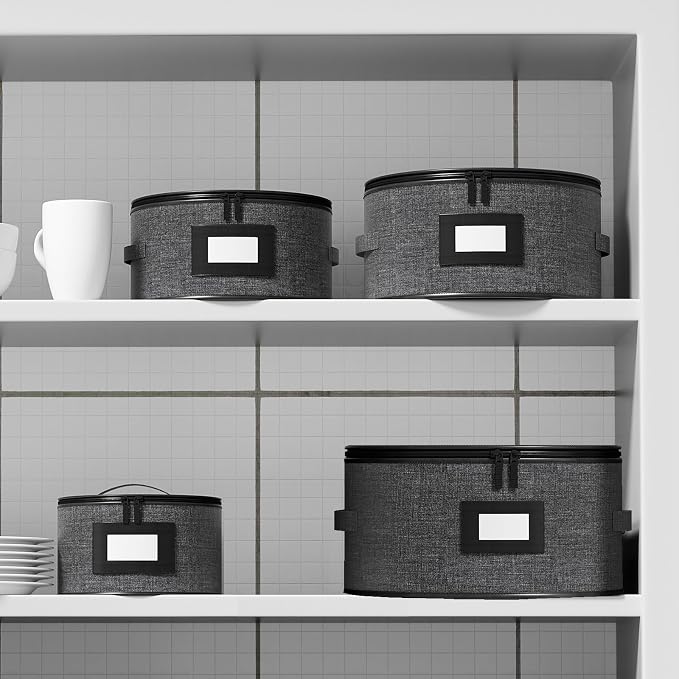 Aokeyee 4 Pcak China Storage Containers, Hard Shell Plates Storage Box - Image 5