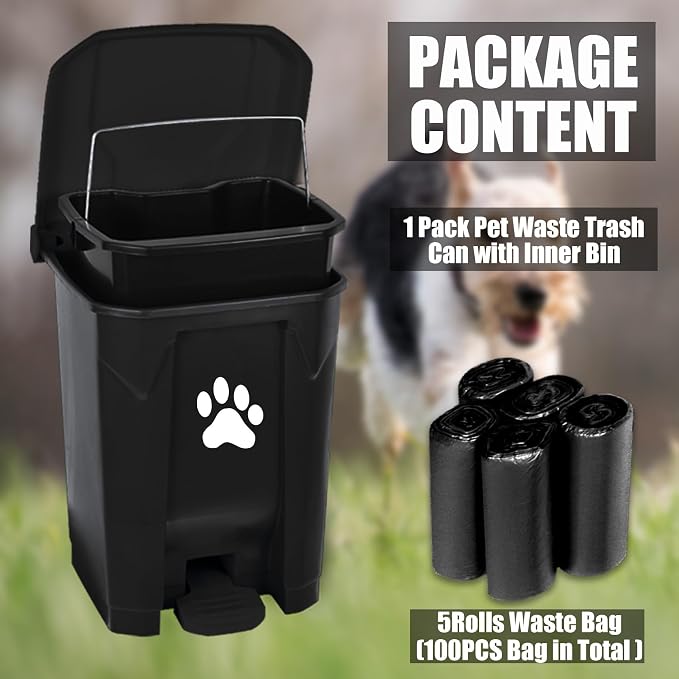 tebiete Dog Poop Trash Can Outdoors Pet Waste Station - Image 6