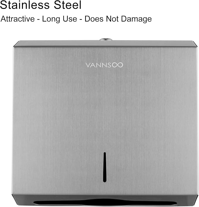 Commercial Paper Towel Dispenser Wall Mount Bathroom, 250 C Fold / 300 - Image 2