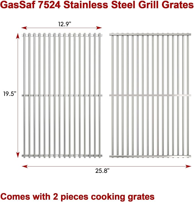 GasSaf 19.5" Grill Grates for Weber Genesis 300, Weber Genesis Grill Grates - Image 2