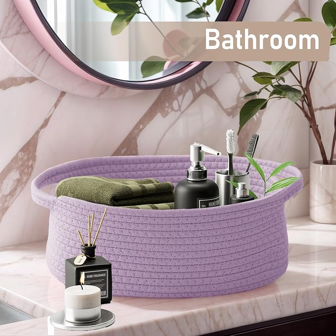 Woven Basket, Small Rope Storage Bin - Image 8
