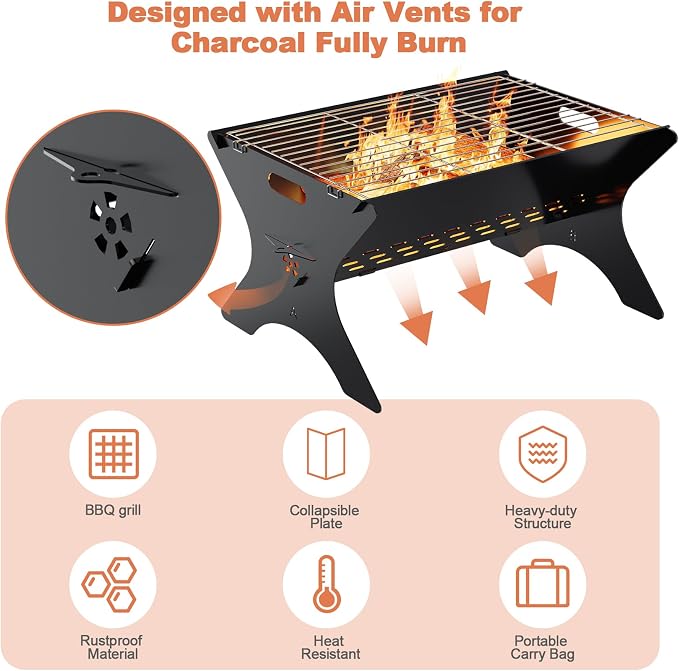 Camping Campfire Grill, Backpacking BBQ Grill - Image 6