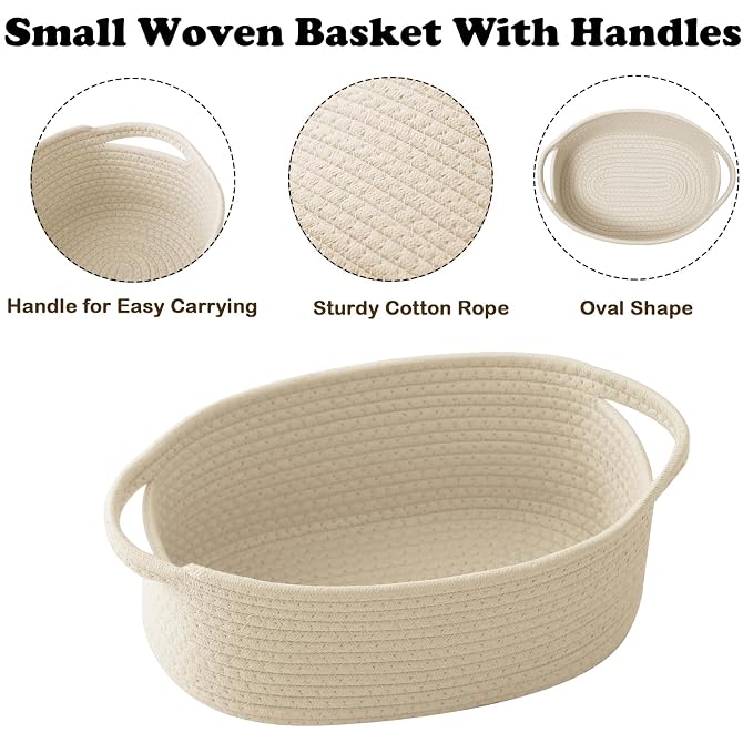 Gift Basket with Gift Bag and Ribbons, Small Rope Woven Shelf Storage, Baskets - Image 3